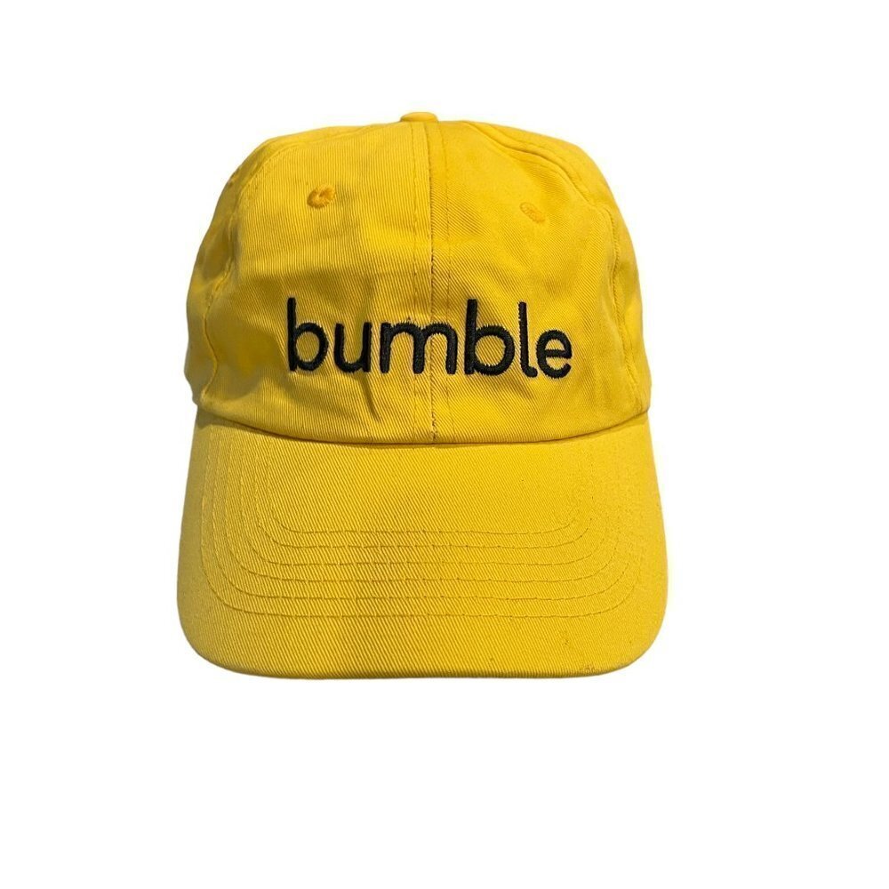 Bumble "Always Make the First Move" Dating Website Yellow Baseball Cap Hat UPF